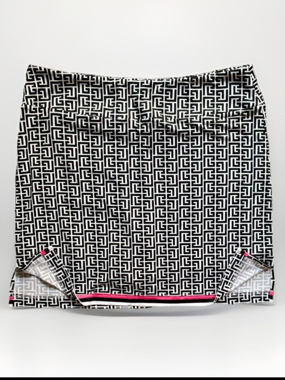 Golftini Ebb and Flow Pull-On Stretch Knit Skort Black & White Geometric PrintXL - Picture 5 of 14